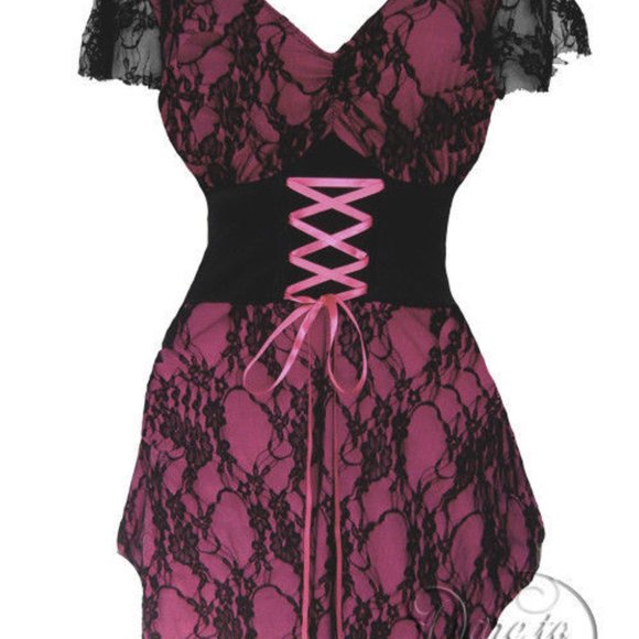 Dare to Wear 3X Pink Sweetheart Lace-Up Top - Picture 3 of 11